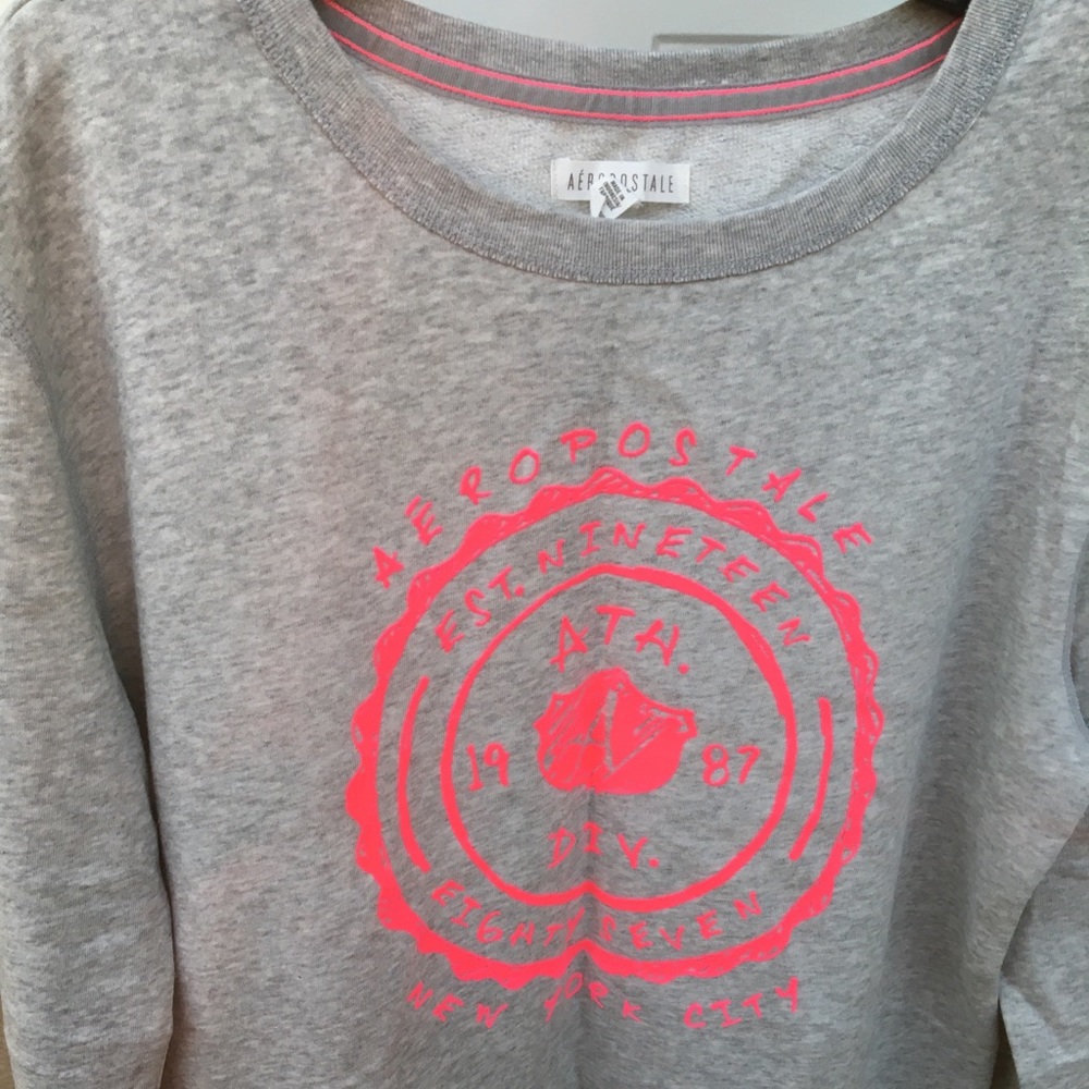 Gray/ Pink Long Sleeve Aeropostale Sweater